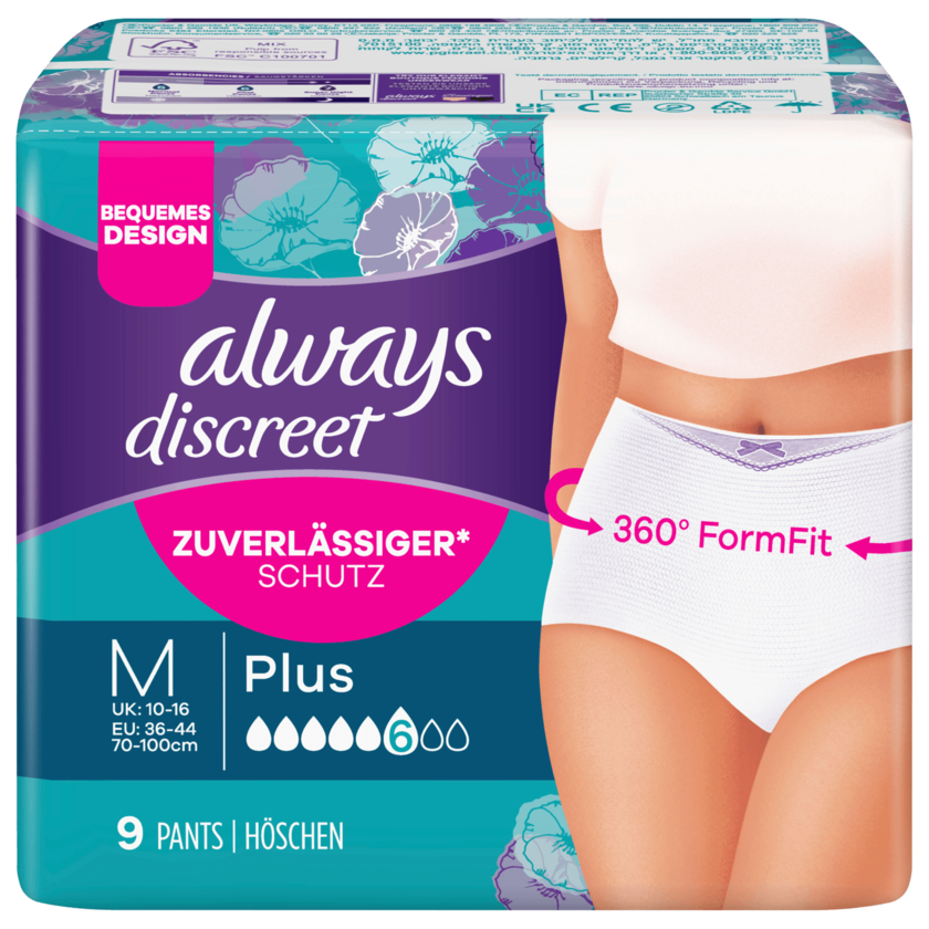 Always Discreet Inkontinenz Pants Plus Größe M 9 Stück